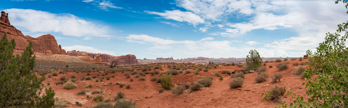 Panorama of scenery in Arches Nat. Park