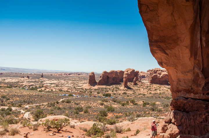 View from big arch at Arches Nat. Park